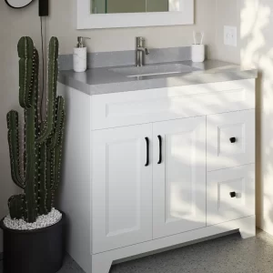 30" Solid Wood Vanity in Bermuda White