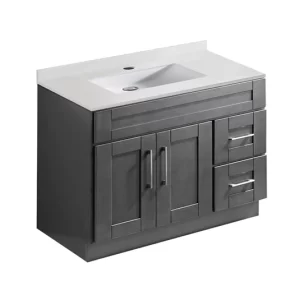 42" Solid Wood Vanity in Dark Grey Shaker