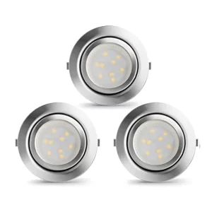 Led Under Cabinet Lighting Kit Puck Light – 3 Pack, Brushed Nickel