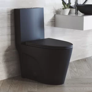 Swiss Madison St. Tropez One-Piece Elongated Toilet Vortex Dual-Flush in Matte Black