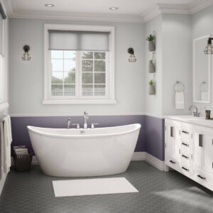 MAAX Delsia 6636 AcrylX Freestanding Center Drain Bathtub with Skirt