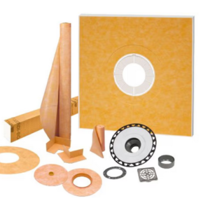 Schluter KERDI-SHOWER-KIT Shower Kit with Center Outlet Position KERDI-SHOWER-KIT with 2" ABS Flange and Stainless Steel Grate 48" x 48"